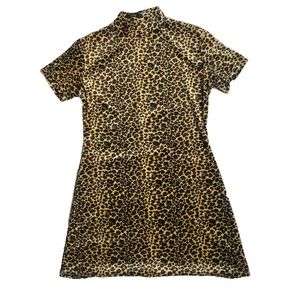 Vintage Y2K le Chateau Leopard Print Mini Dress